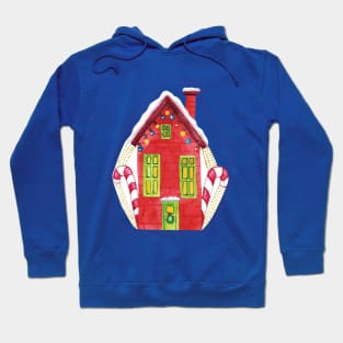 Red House with Christmas lights Hoodie
